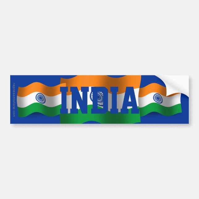Adesivo Para Carro Bandeira de ondulação de India (Frente)