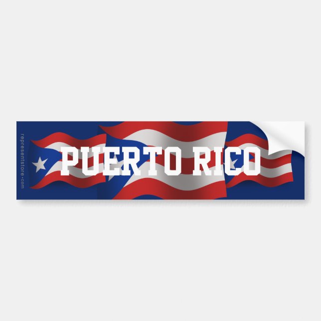 Adesivo Para Carro Bandeira de ondulação de Puerto Rico (Frente)