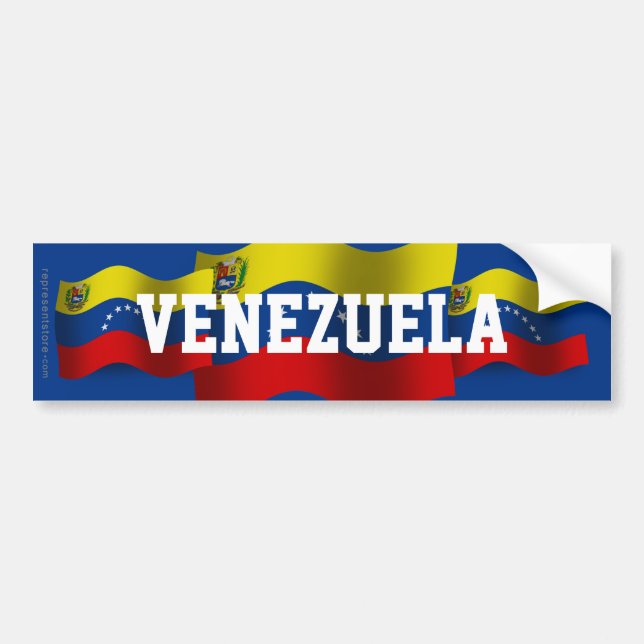 Adesivo Para Carro Bandeira de ondulação de Venezuela (Frente)