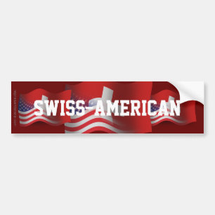 Adesivo Para Carro Bandeira de ondulação Suíço-Americana