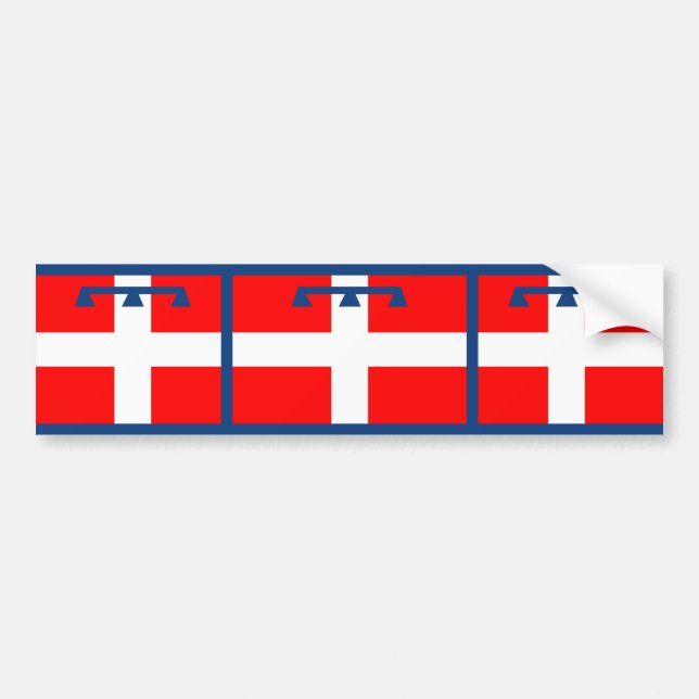 Adesivo Para Carro Bandeira de Piemonte, Italia (Frente)