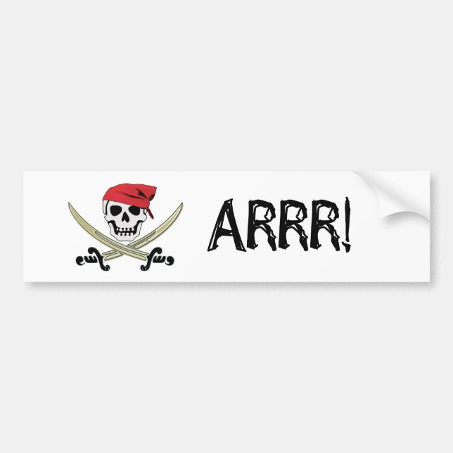 Adesivo Para Carro Bandeira de pirata Roger alegre Arrr! Autocolante (Frente)