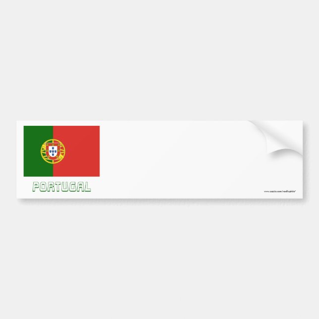 Adesivo Para Carro Bandeira de Portugal com nome (Frente)