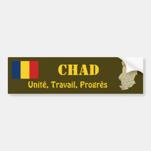 Adesivo Para Carro Bandeira de República do Tchad + Autocolante no