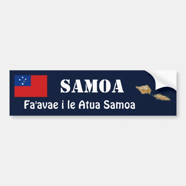 Adesivo Para Carro Bandeira de Samoa + Autocolante no vidro traseiro (Frente)