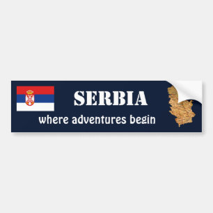 Adesivo Para Carro Bandeira de Serbia + Autocolante no vidro traseiro