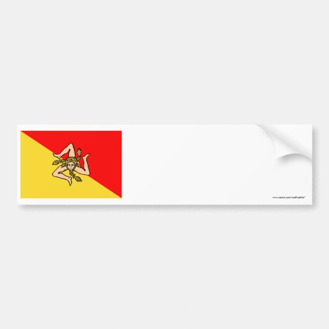 Adesivo Para Carro Bandeira de Sicilia (Frente)