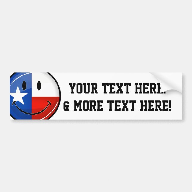 Adesivo Para Carro Bandeira de sorriso de Texas (Frente)
