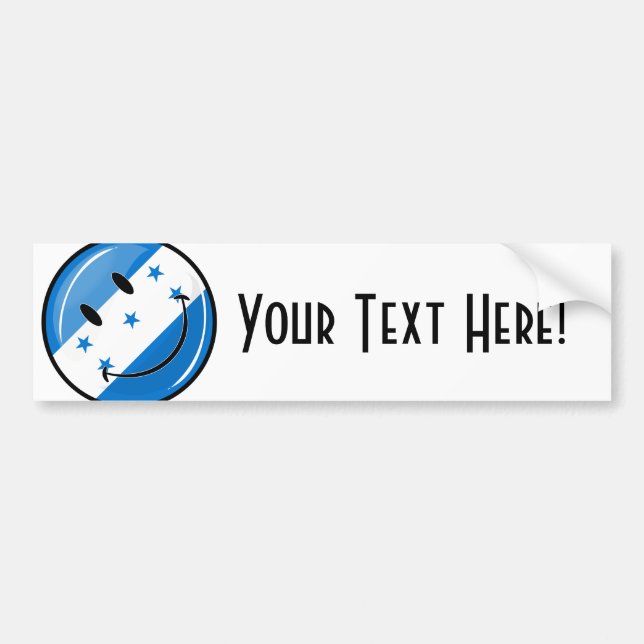 Adesivo Para Carro Bandeira de sorriso redonda lustrosa do Honduran (Frente)