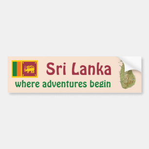 Adesivo Para Carro Bandeira de Sri Lanka + Autocolante no vidro