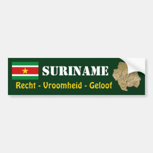 Adesivo Para Carro Bandeira de Suriname + Autocolante no vidro