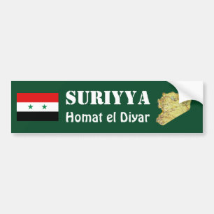 Adesivo Para Carro Bandeira de Syria + Autocolante no vidro traseiro