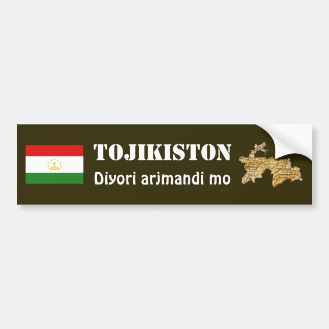Adesivo Para Carro Bandeira de Tajikistan + Autocolante no vidro (Frente)
