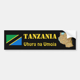 Adesivo Para Carro Bandeira de Tanzânia + Autocolante no vidro
