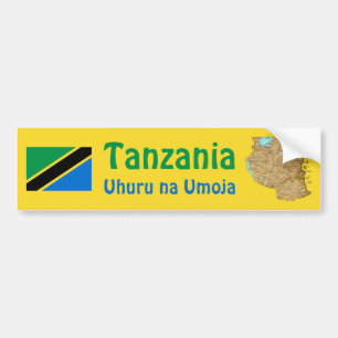 Adesivo Para Carro Bandeira de Tanzânia + Autocolante no vidro