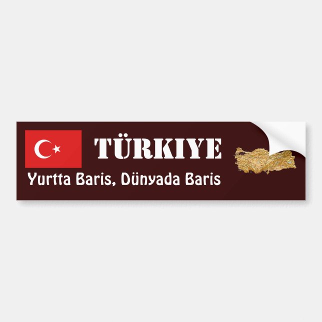 Adesivo Para Carro Bandeira de Turquia + Autocolante no vidro (Frente)