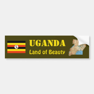 Adesivo Para Carro Bandeira de Uganda + Autocolante no vidro traseiro