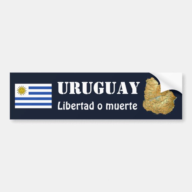 Adesivo Para Carro Bandeira de Uruguai + Autocolante no vidro (Frente)