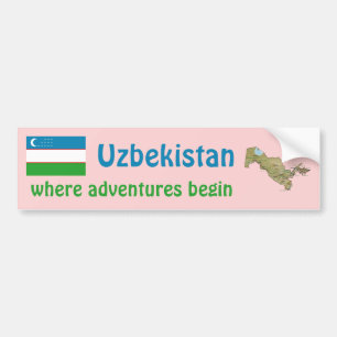 Adesivo Para Carro Bandeira de Uzbekistan + Autocolante no vidro