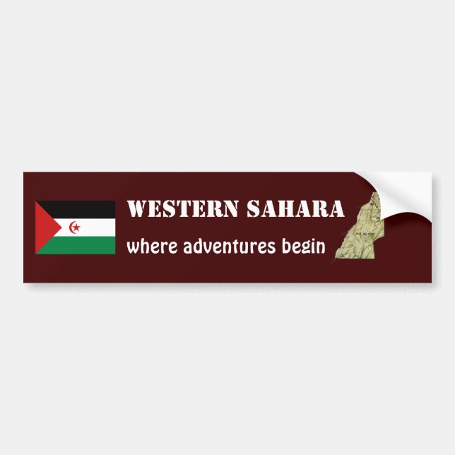 Adesivo Para Carro Bandeira de Western Sahara + Autocolante no vidro (Frente)