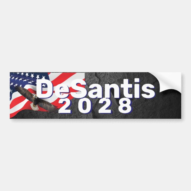 Adesivo Para Carro Bandeira DeSantis 2028 com o Bumper Bald Eagle (Frente)