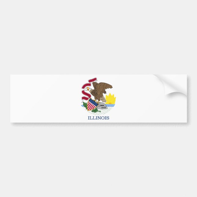 Adesivo Para Carro Bandeira do Estado de Illinois (Frente)