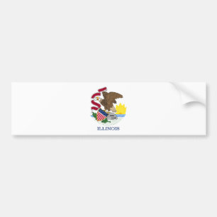 Adesivo Para Carro Bandeira do Estado de Illinois