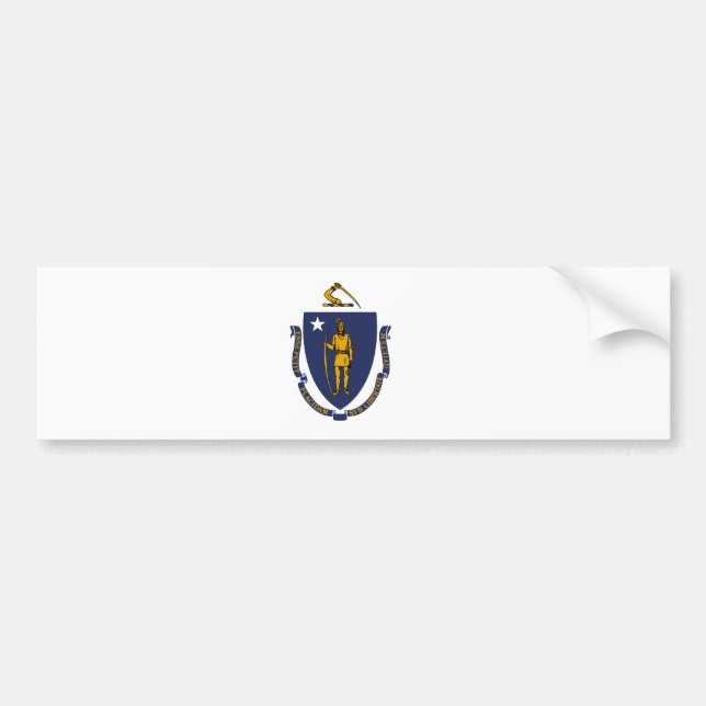 Adesivo Para Carro Bandeira do Estado de Massachusetts (Frente)