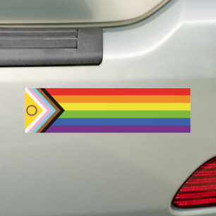 Adesivo Para Carro Bandeira do orgulho intersexo SlipperyJoe's fundo 