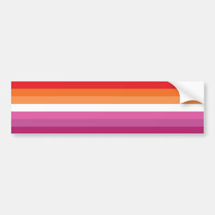 Adesivo Para Carro Bandeira do Orgulho Lésbico (Sunset)