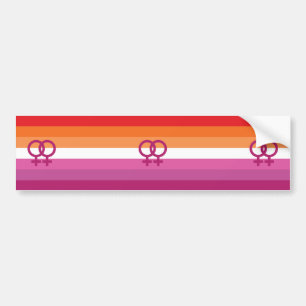Adesivo Para Carro Bandeira do Orgulho Lésbico WLW (Sunset)
