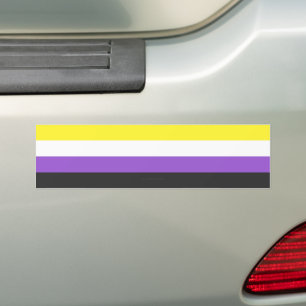 Adesivo Para Carro Bandeira do Orgulho Não Binário SlipperyJoe's amar