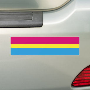 Adesivo Para Carro bandeira do orgulho pansexual SlipperyJoe rosa âmb