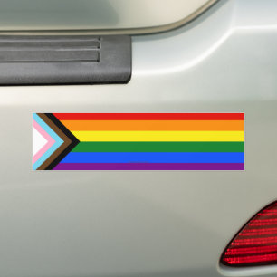 Adesivo Para Carro Bandeira do Orgulho Progressivo de SlipperyJoe sei