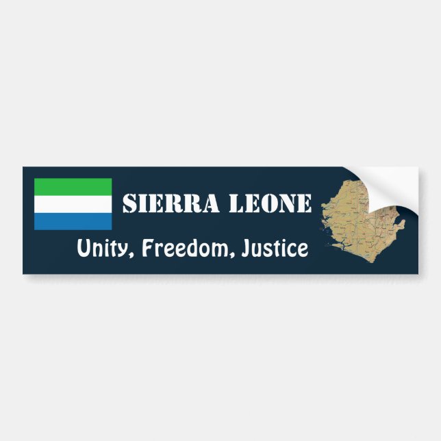 Adesivo Para Carro Bandeira do Sierra Leone + Autocolante no vidro (Frente)