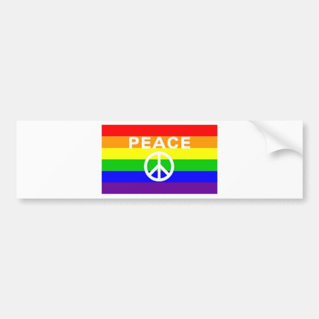 Adesivo Para Carro Bandeira do sinal de paz do arco-íris (Frente)