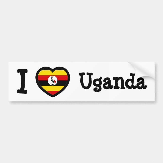 Adesivo Para Carro Bandeira do Uganda (Frente)