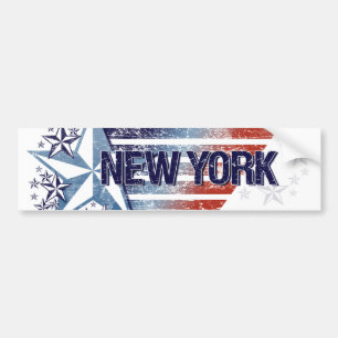 Adesivo Para Carro Bandeira dos EUA do vintage com estrela - New York