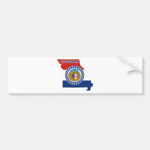 Adesivo Para Carro Bandeira e mapa do estado de Missouri