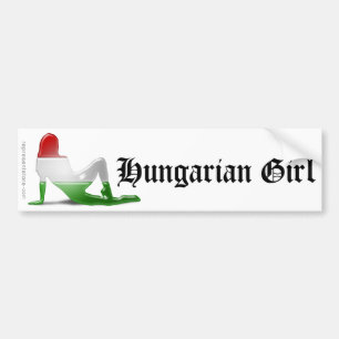 Adesivo Para Carro Bandeira húngara da silhueta da menina