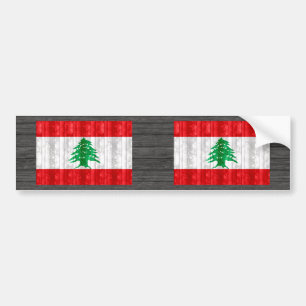 Adesivo Para Carro Bandeira libanesa de madeira