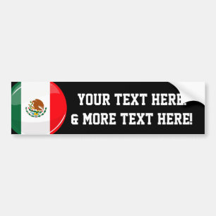 Adesivo Para Carro Bandeira mexicana redonda lustrosa