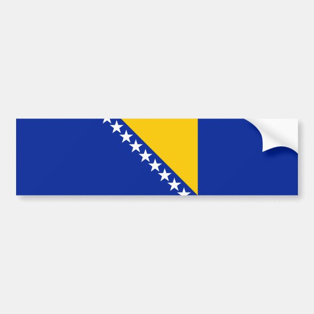 Adesivo Para Carro Bandeira Patriótica da Bósnia-Herzegovina (Frente)