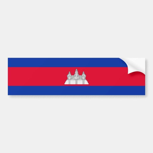 Adesivo Para Carro Bandeira Patriótica do Camboja (Frente)