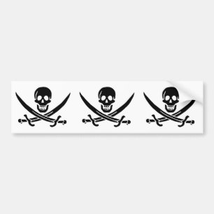 Adesivo Para Carro Bandeira Pirata Caveira Espadas Cruzadas