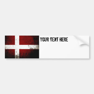 Adesivo Para Carro Bandeira preta de Dinamarca do Grunge