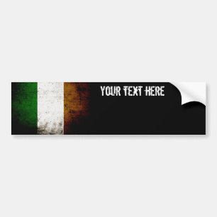 Adesivo Para Carro Bandeira preta de Ireland do Grunge