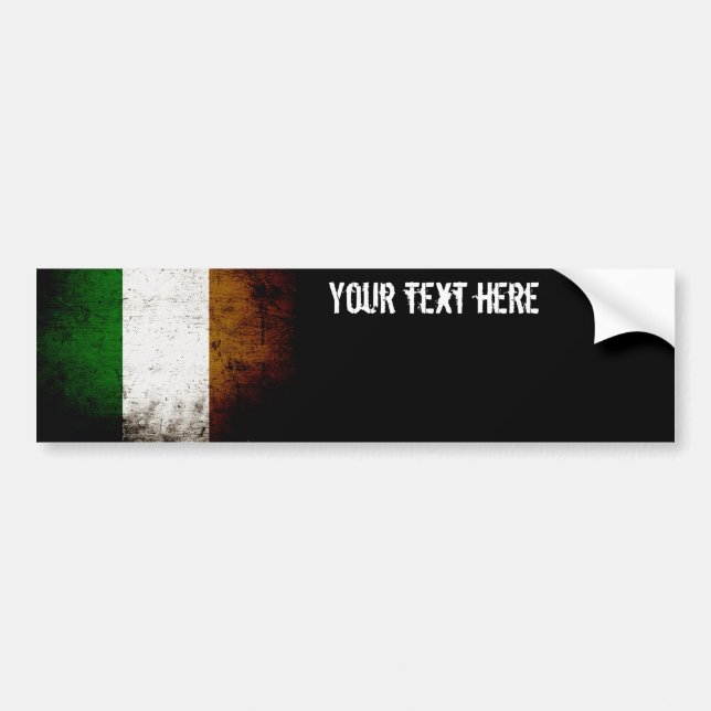 Adesivo Para Carro Bandeira preta de Ireland do Grunge (Frente)