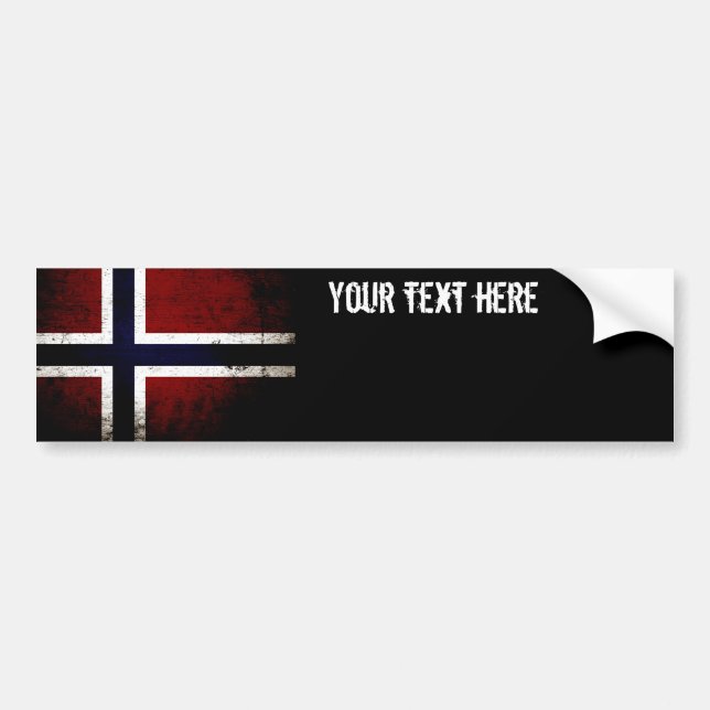 Adesivo Para Carro Bandeira preta de Noruega do Grunge (Frente)