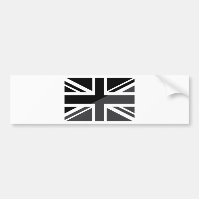Adesivo Para Carro Bandeira preta e cinzenta de Union Jack Ingleses (Frente)